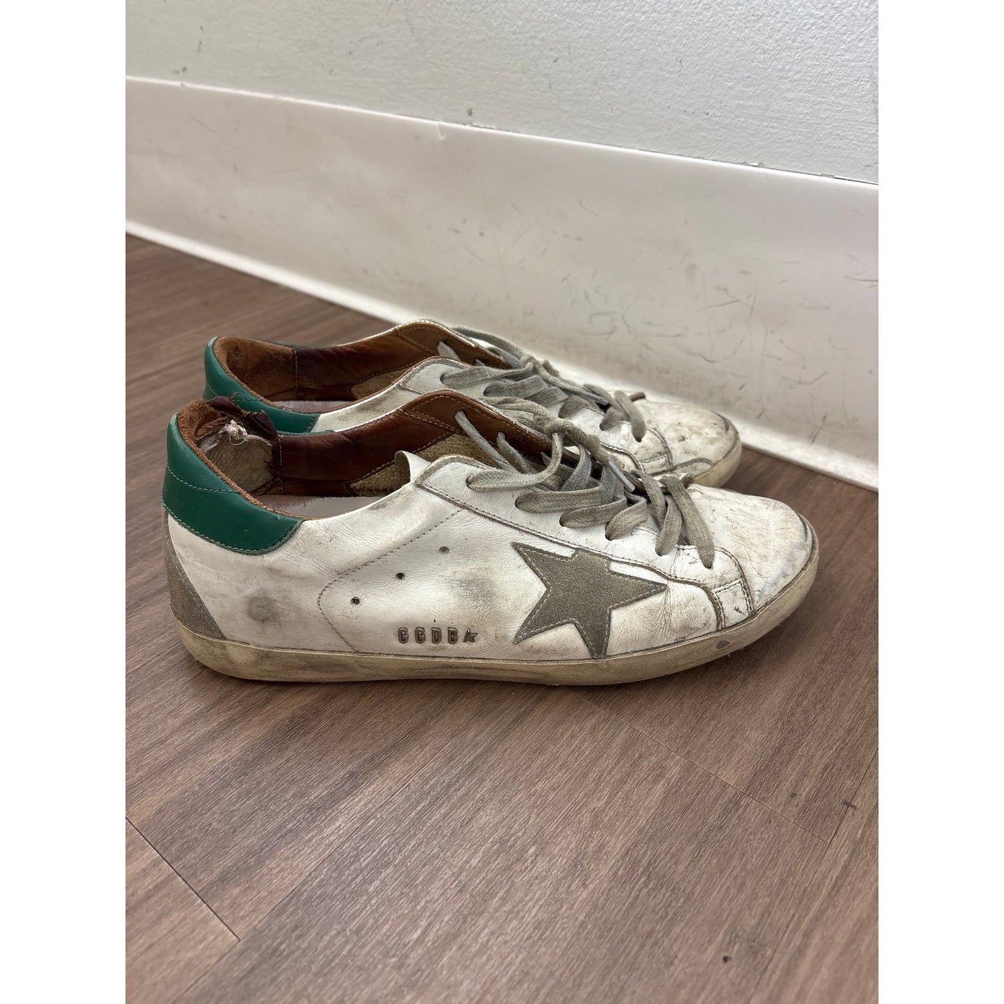 Golden Goose White with Gray Star Tennis Shoes Sz 40