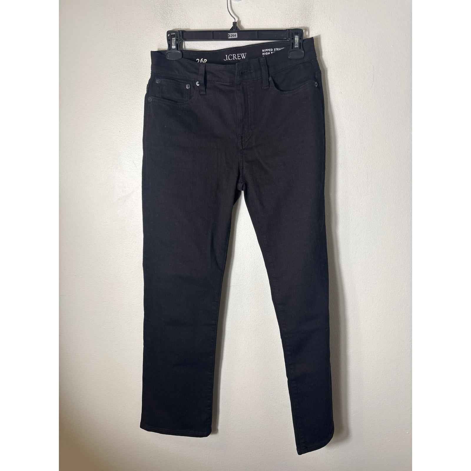 NWOT J. Crew Black Nipped Straight High Rise Semi-Stretch Sz 26P