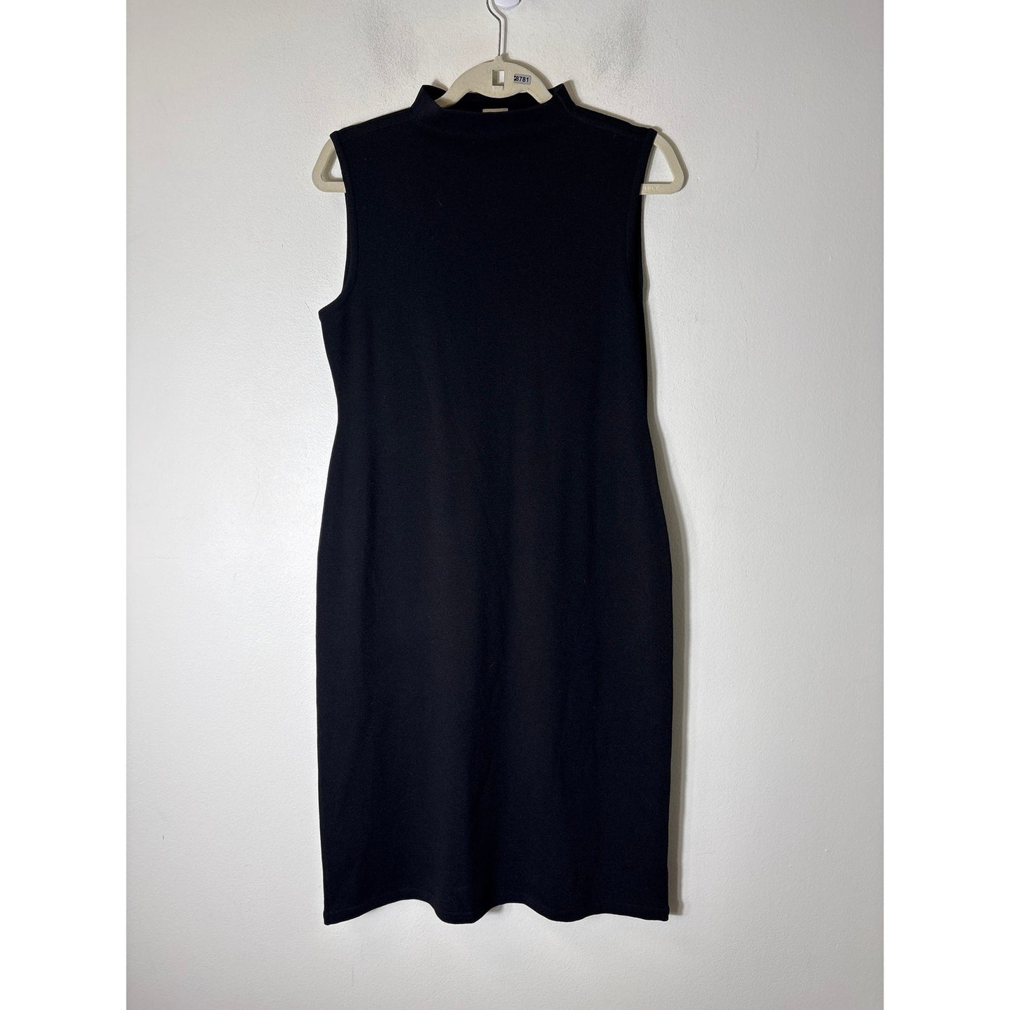 Anne Klein Black Sleeveless Funnelneck Knit Midi Dress Sz L