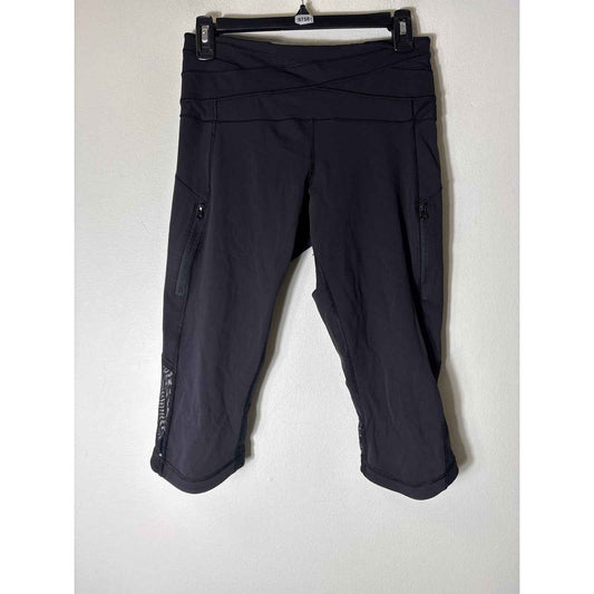 Lululemon Black Cropped Zipper Pocket Leggings Sz 6