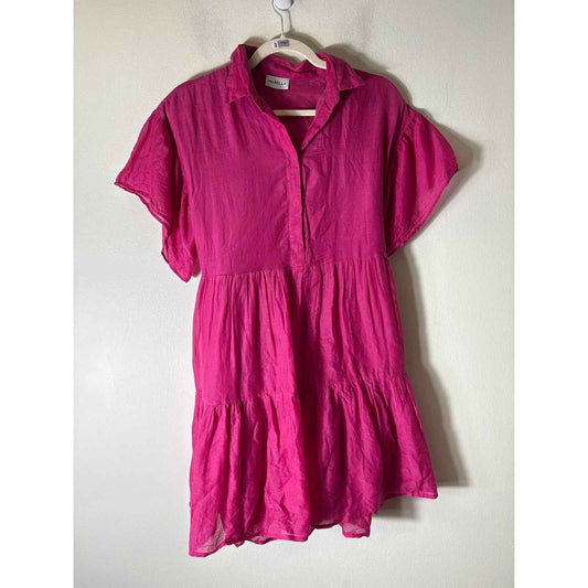 Marella Hot Pink Flutter Sleeve Baby Doll Dress Sz S