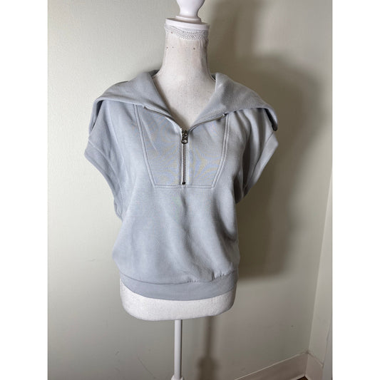 Varley Light Blue Cap Sleeve Quarter Zip Pullover Sz S