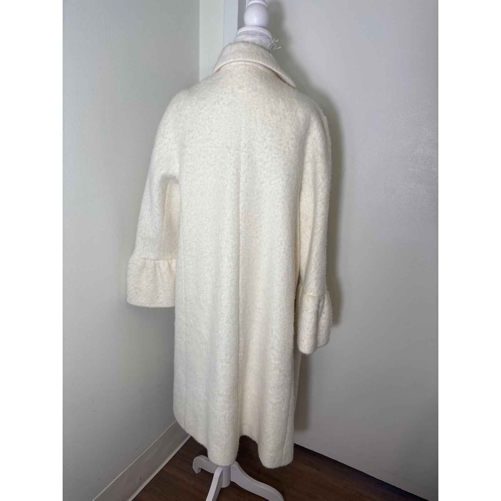 Kate Spade Madison Avenue Collection Winter White Formal Coat Sz M
