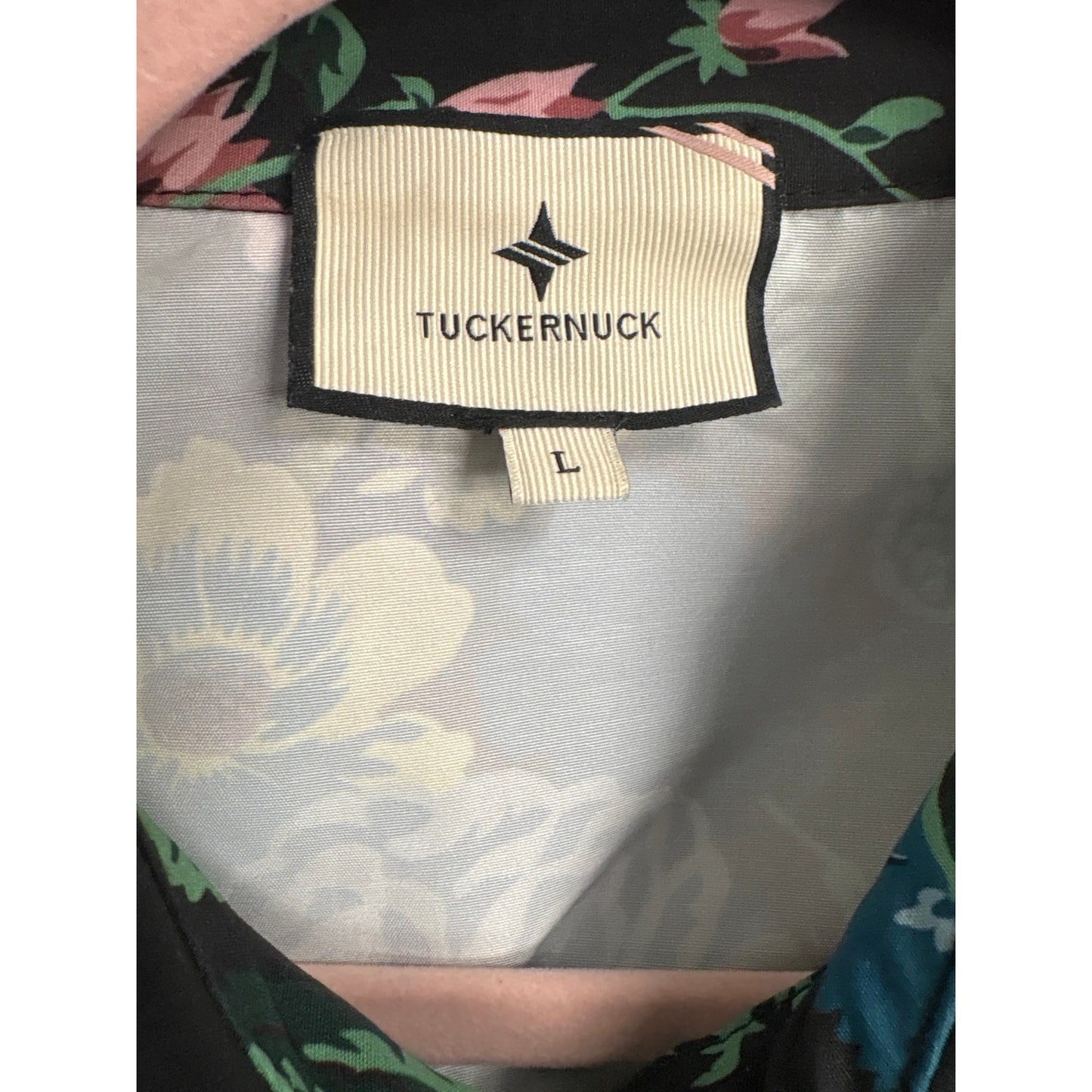 Tuckernuck Black Floral Cap Sleeve Belted Maxi Dress L