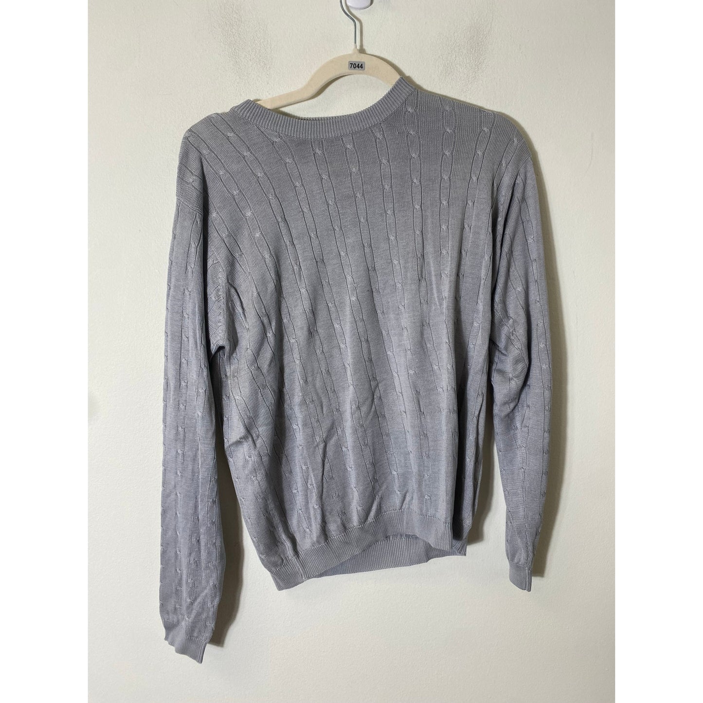Corbin Collection Grey Cable Knit Sweater Sz Large
