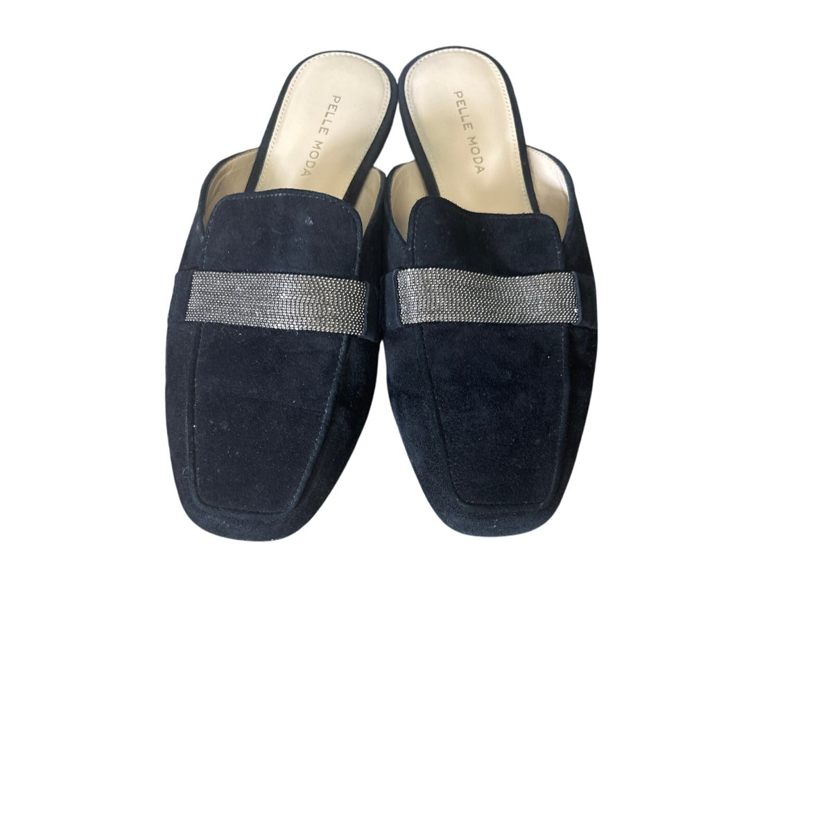 Pelle Moda Black Suede Slip On Mule Sz 7.5