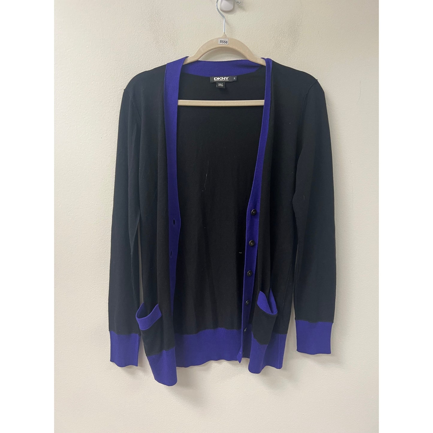 DKNY Black and Blue Cardigan Sz S