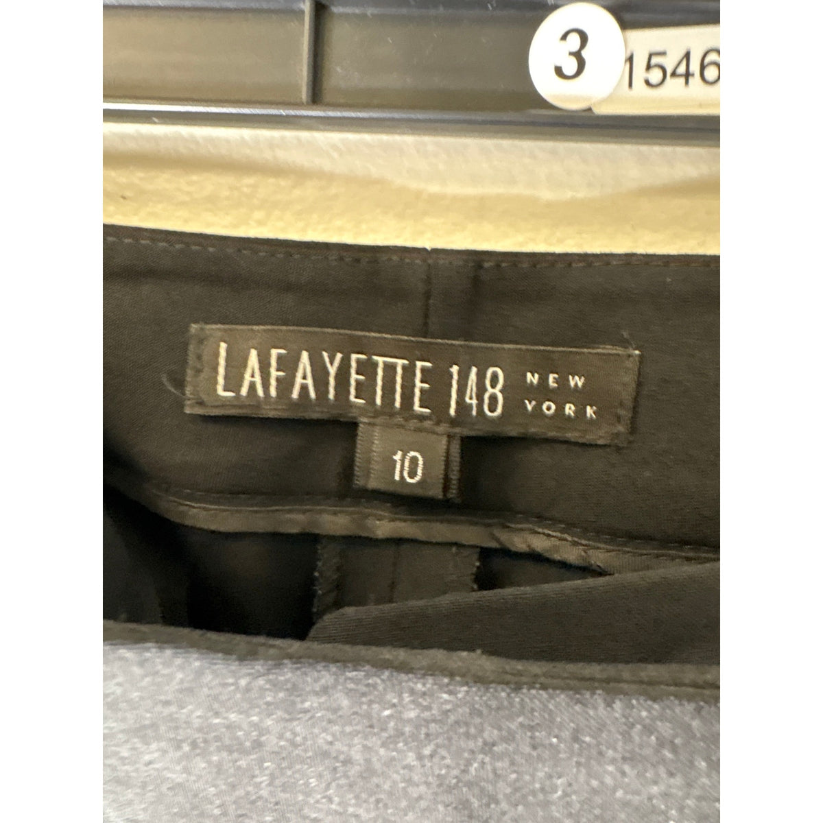 Lafayette 148 Black Flat Front Slacks Sz 10