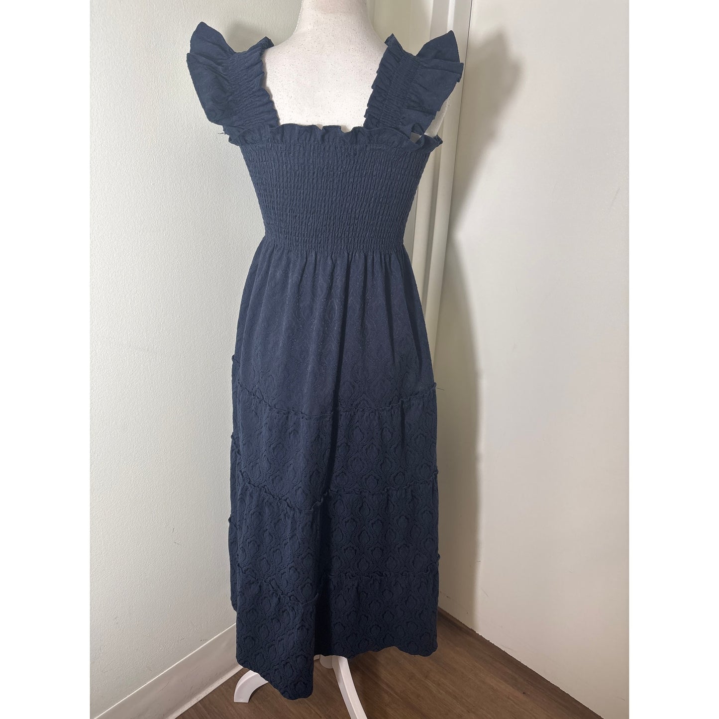 Hill House The Nap Dress Navy Flutter Sleeve Maxi Dress Sz XS