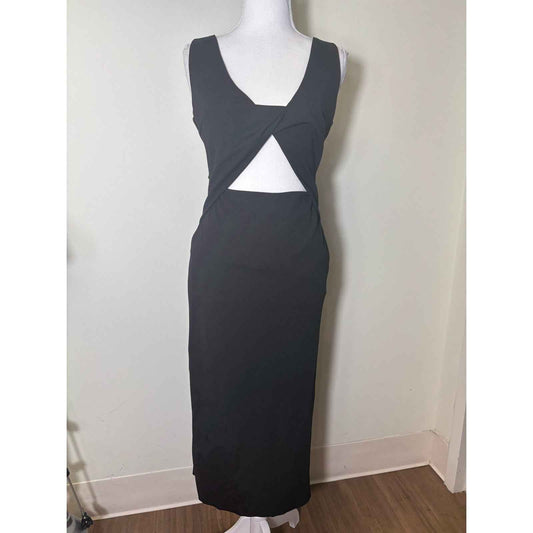 NWT Acoa Black Cutout Midi Dress Sz S