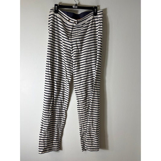 Tory Burch Navy and White Stripe Knit Pants Sz M