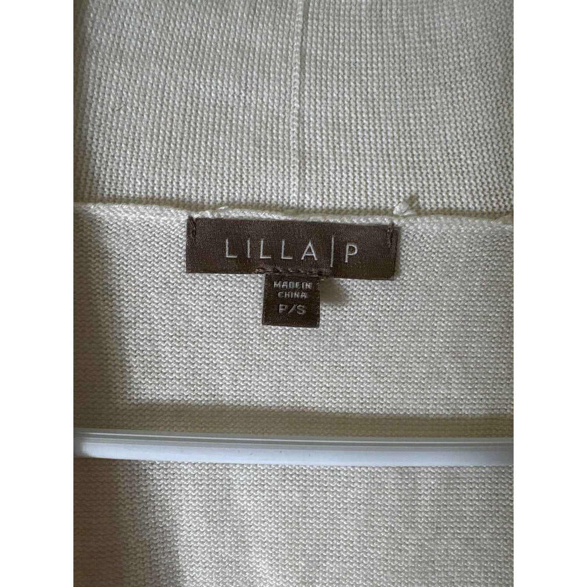 Lilla P Off White Long Sleeve Knit Cardigan Sz S