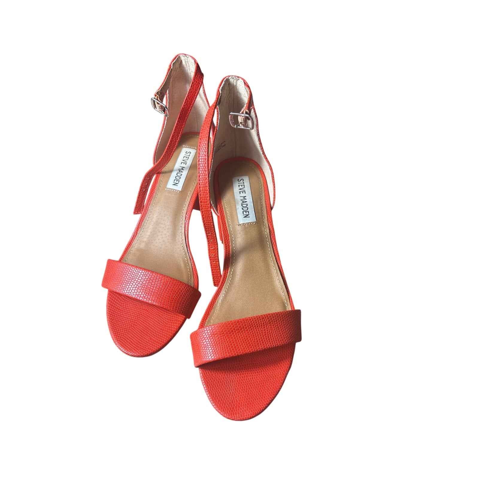 Steve Madden True Orange Sandal with 2" Heel Sz 8.5