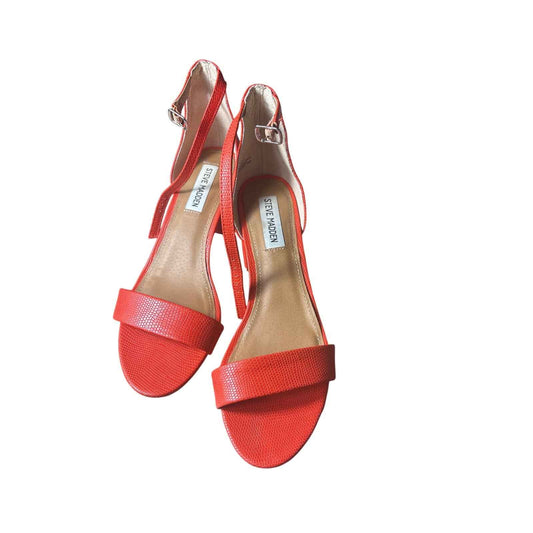 Steve Madden True Orange Sandal with 2" Heel Sz 8.5