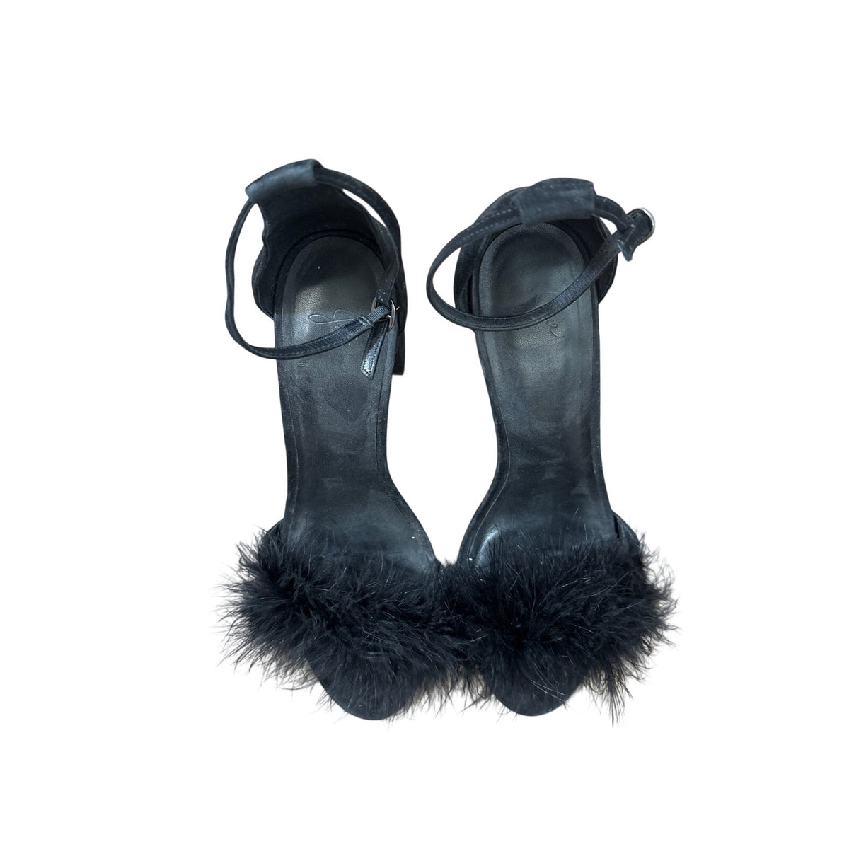 Joi Black Feather Heels Sz 9