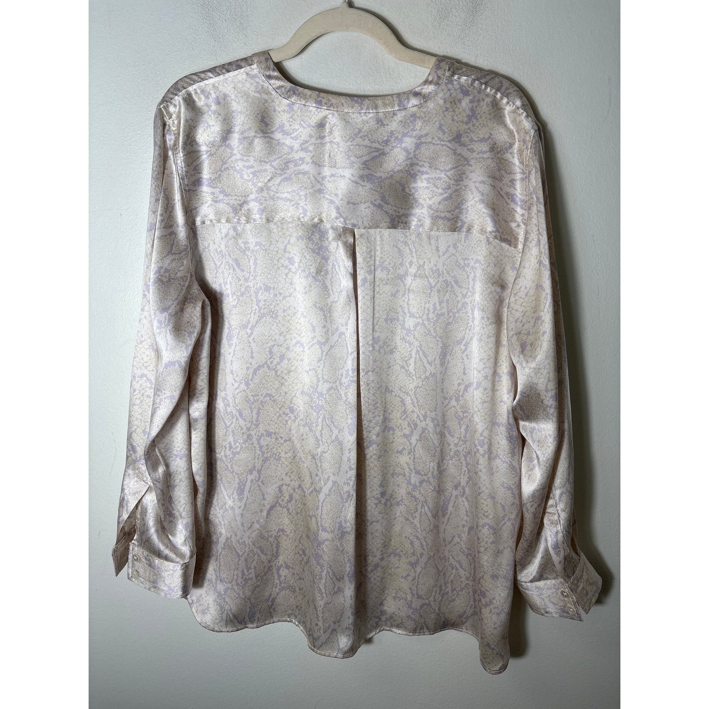 Rails Off White Muted Snakeskin Long Sleeve Silk Tunic Sz L