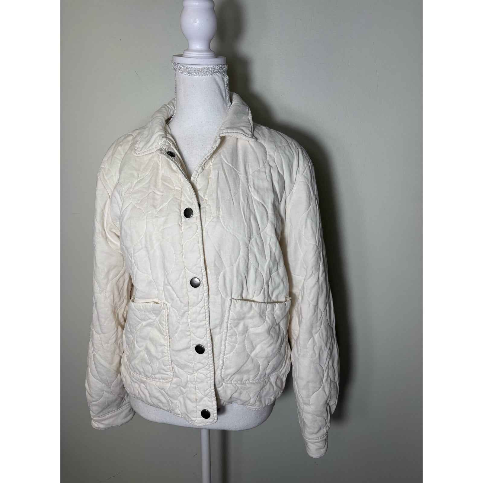 Bella Dahl White Quilted Jacket Sz M