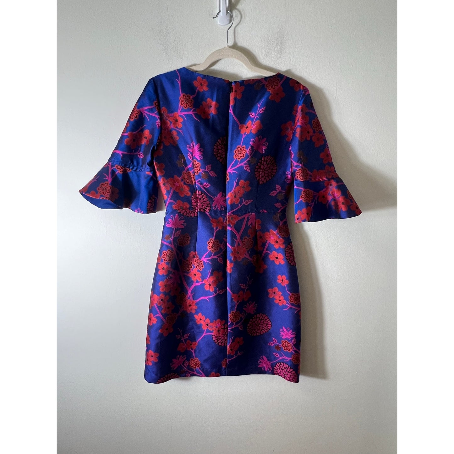 Trina Turk Blue Floral Peplum Dress size 2