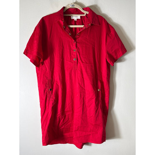 Pomander Place Classic Red Short Sleeve Knee Length Dress Sz M