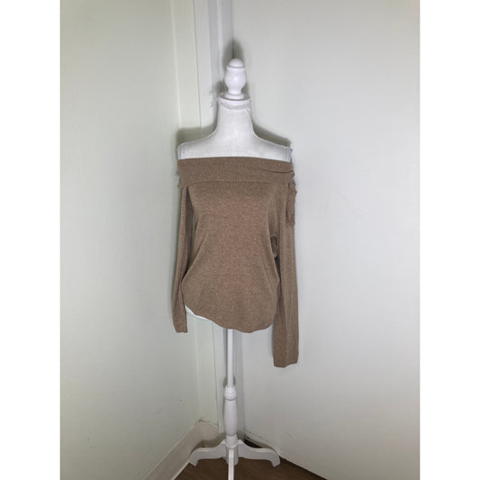 Figue Brown A Symmetrical Neck Sweater Sz m