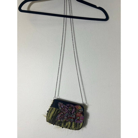 Mary Frances Green Floral Evening Purse