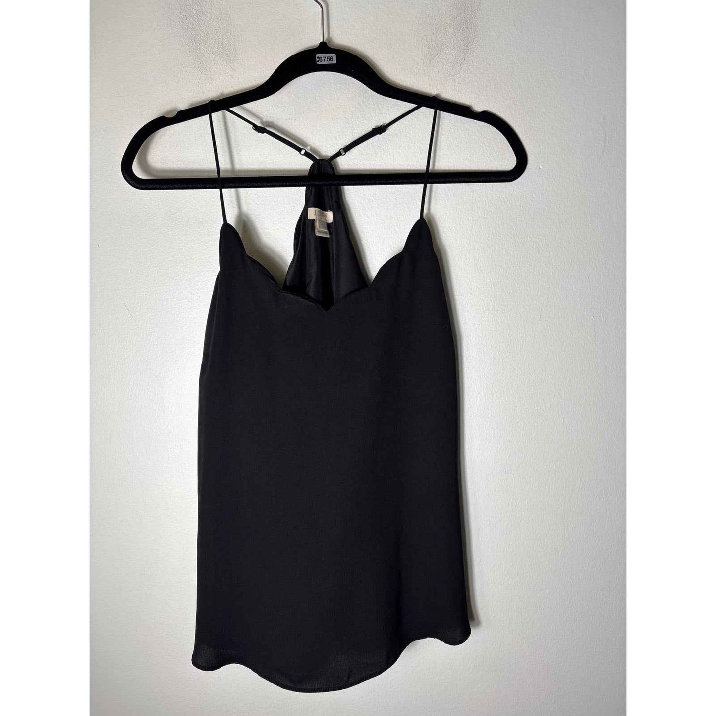 J. Crew Black Scalloped Racerback Tank Sz 4