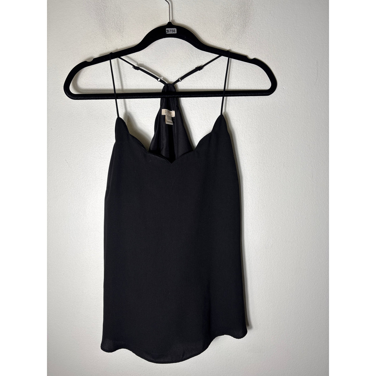 J. Crew Black Scalloped Racerback Tank Sz 4