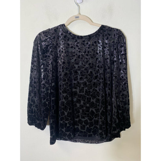 Elliott Lauren Black Long Sleeve Blouse Sz S