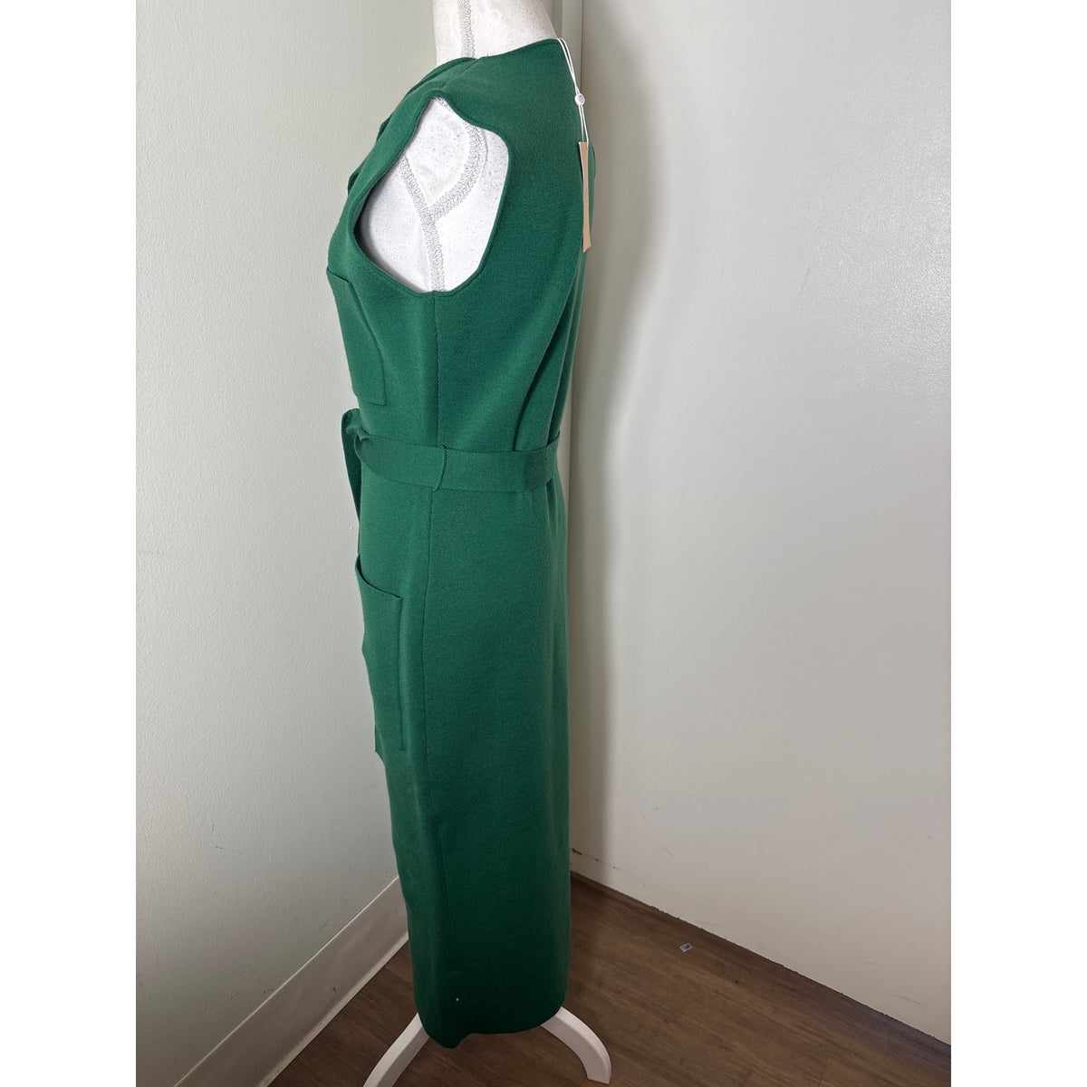 NWT Pearl Forest Green Sleeveless Knit Vest Dress Sz S