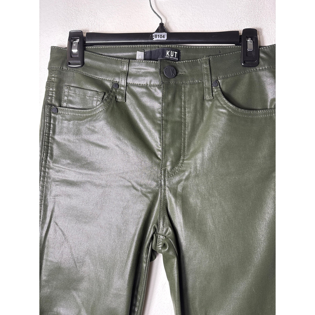 Kut Green Faux Leather Pants Sz 4