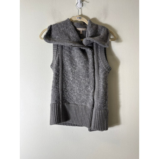 Banana Republic Gray Sleeveless Zip Front Cardigan Sz XS