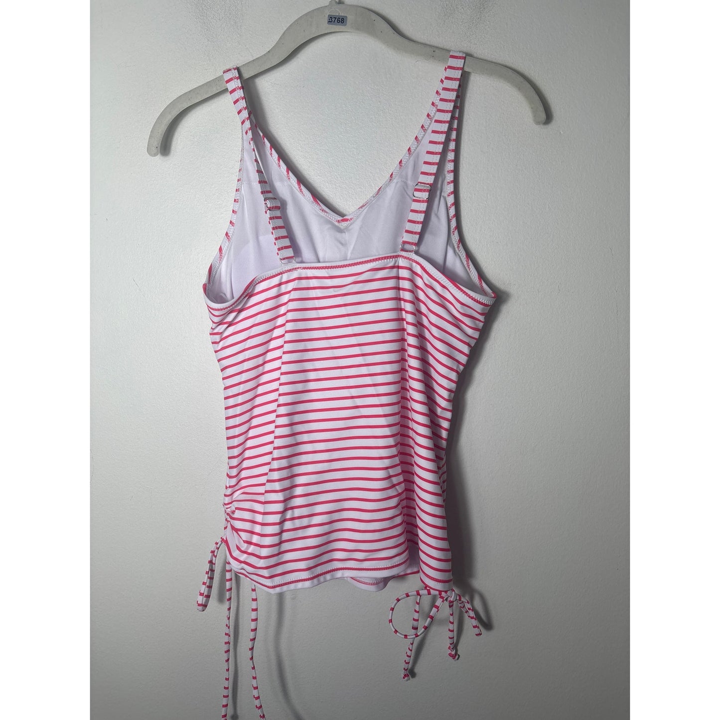 NWT Beachsissi Hot Pink and White Stripe Tankini Skirt sz M