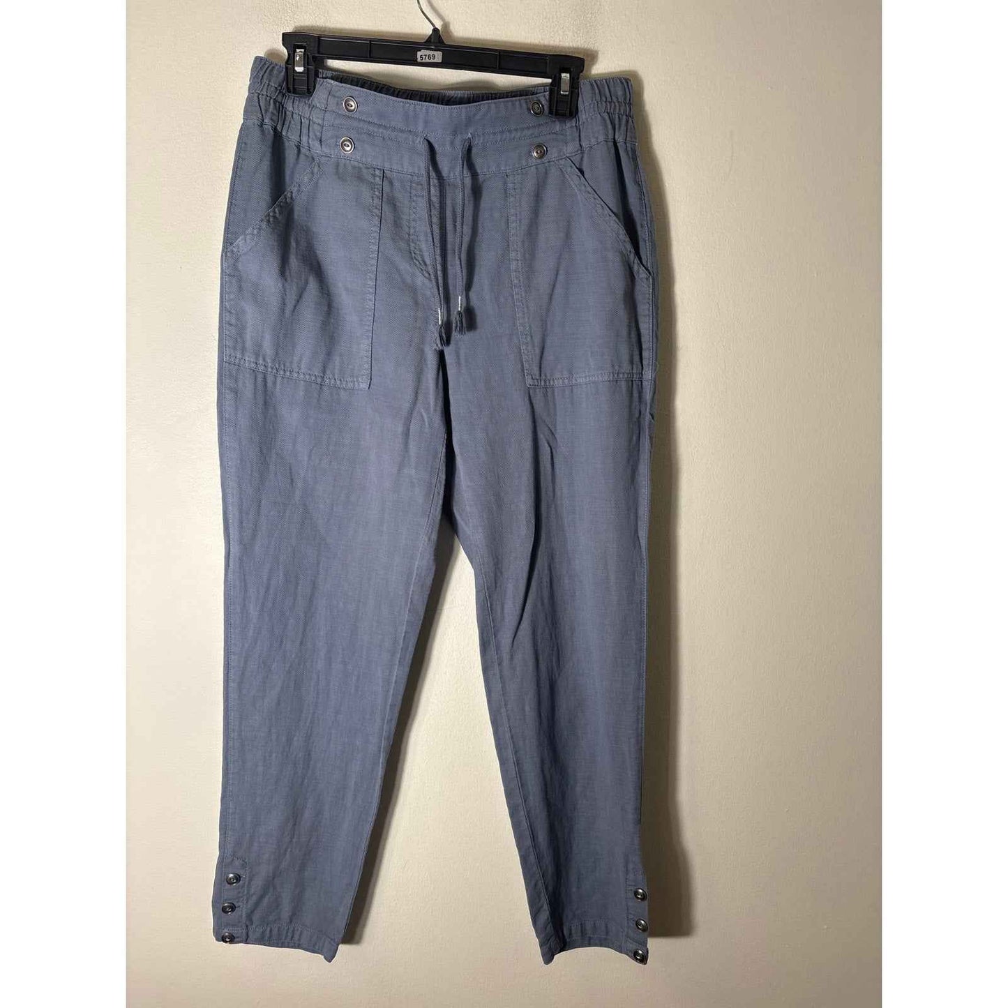 Tribal Blue Gray Pull On Cotton Blend Pants Sz M