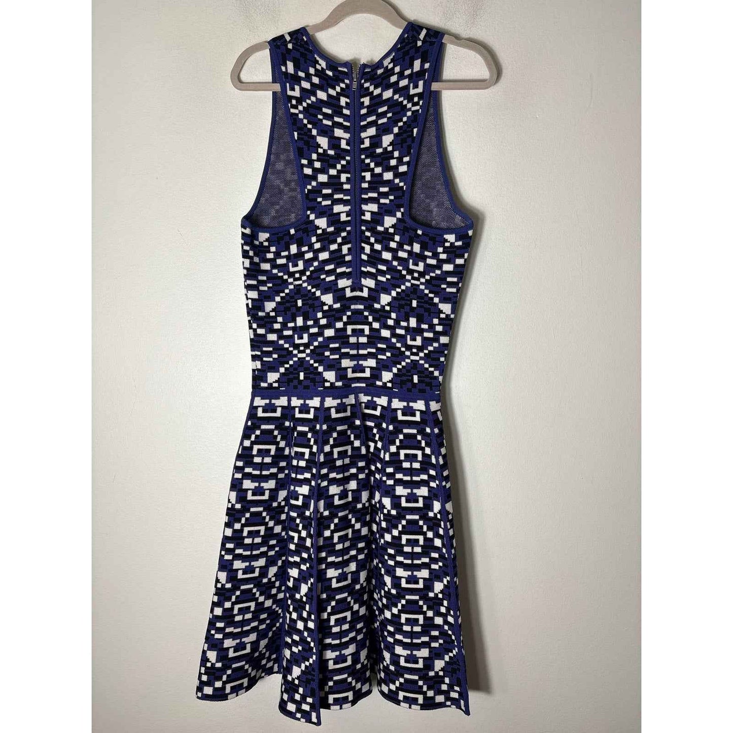 Parker Purple Geo Print Sleeveless A-Line Knee Length Dress Sz XS