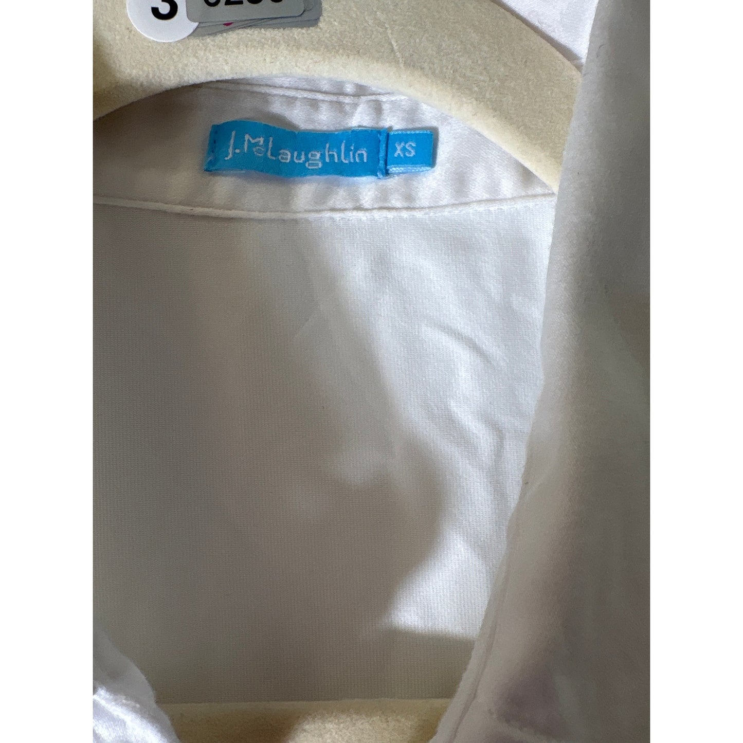 J. McLaughlin White Long Sleeve Fitted Button Up Shirt Sz XS