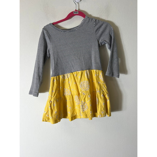 Girl's Tea Black White Stripe Long Sleeve Sz 3