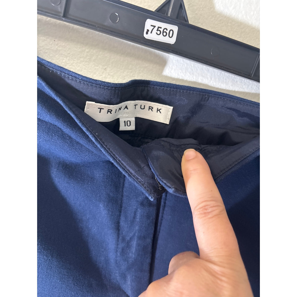 Trina Turk Navy Blue wide Leg Cropped Pants Sz 10