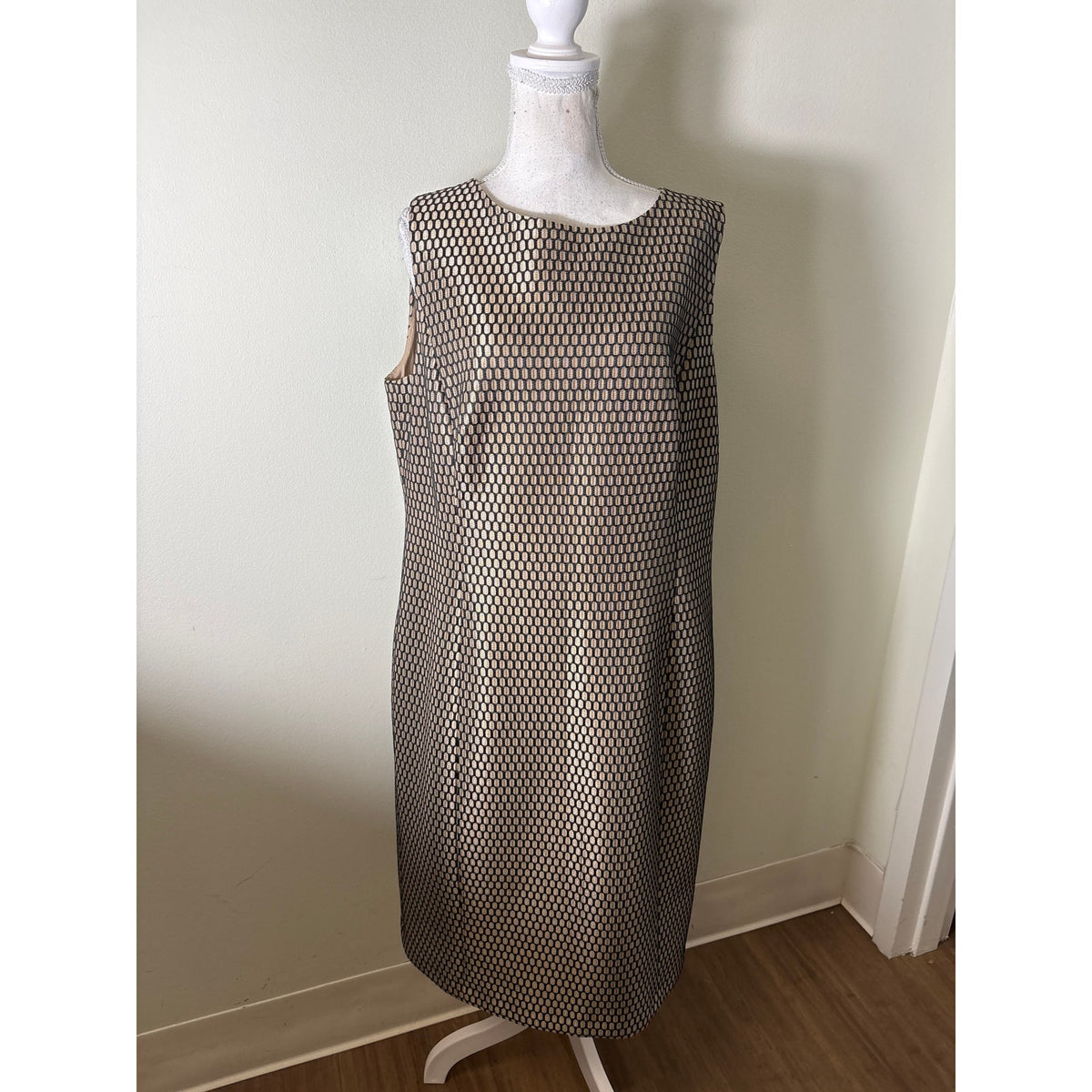 Lafayette 148 Copper and Black Textured Dress Sz 16