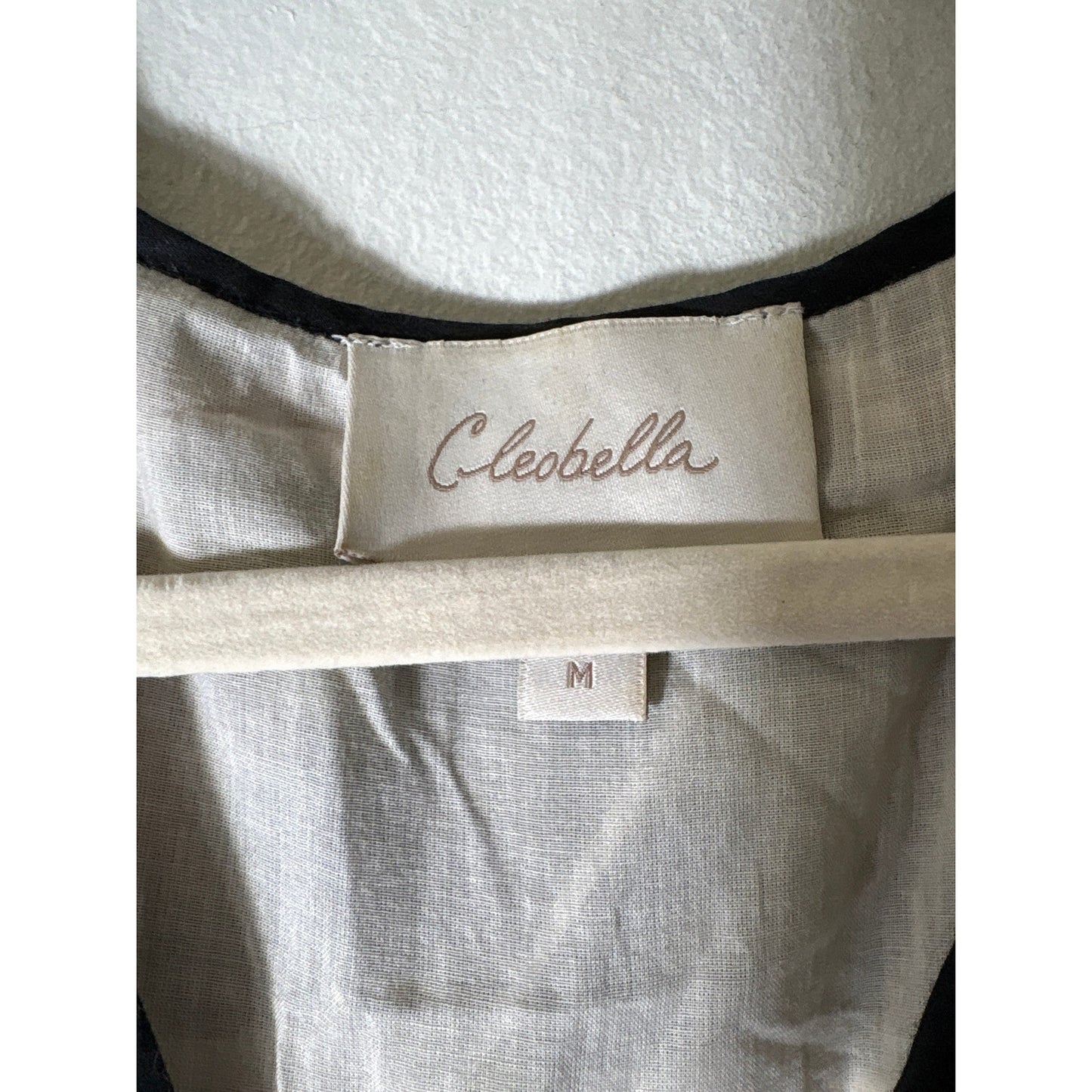 Cleobella Brown Green Long Sleeve V-Neck A-Line Mini Dress Sz M