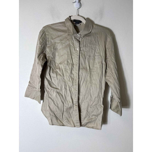 Banana Republic khaki button down Sz L