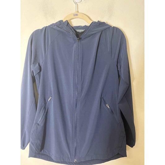 We Wander Navy Lightweight  Hooded Zip Jacket Sz XS