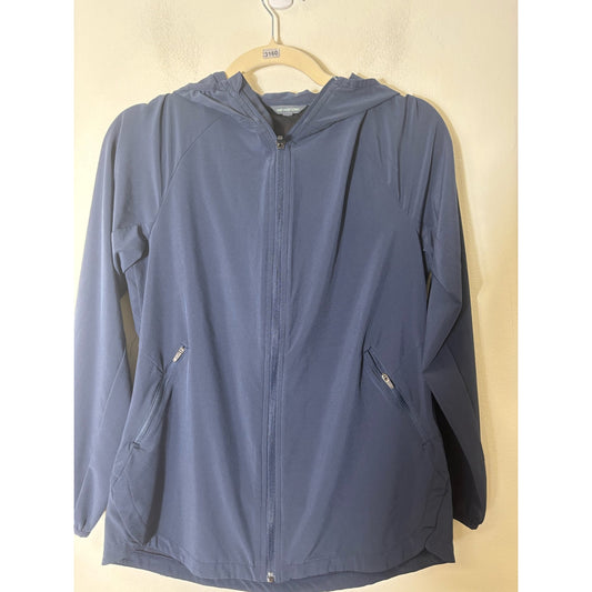 We Wander Navy Lightweight  Hooded Zip Jacket Sz XS