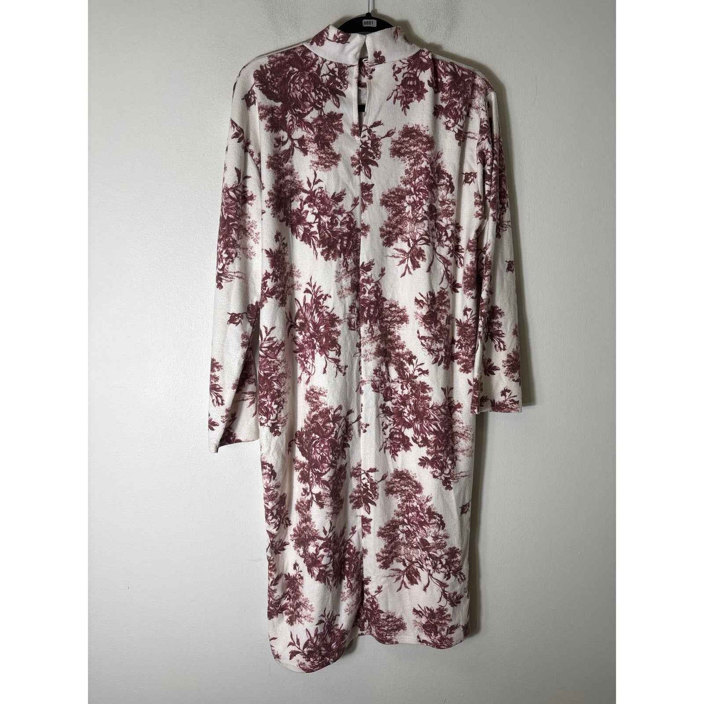 Zara Brown and Cream Soft Fleece Mock Neck Midi Sz M