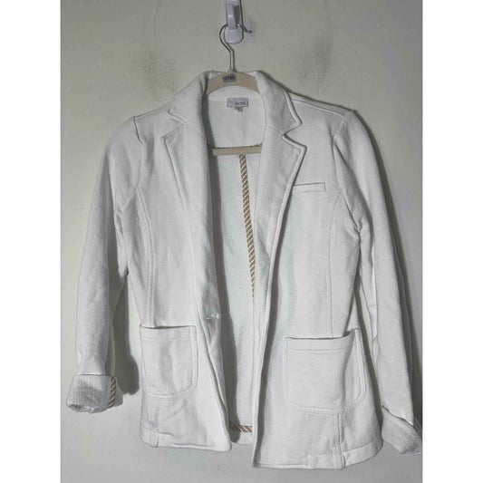 Ecru Whte Sweatshirt Jacket Sz XS