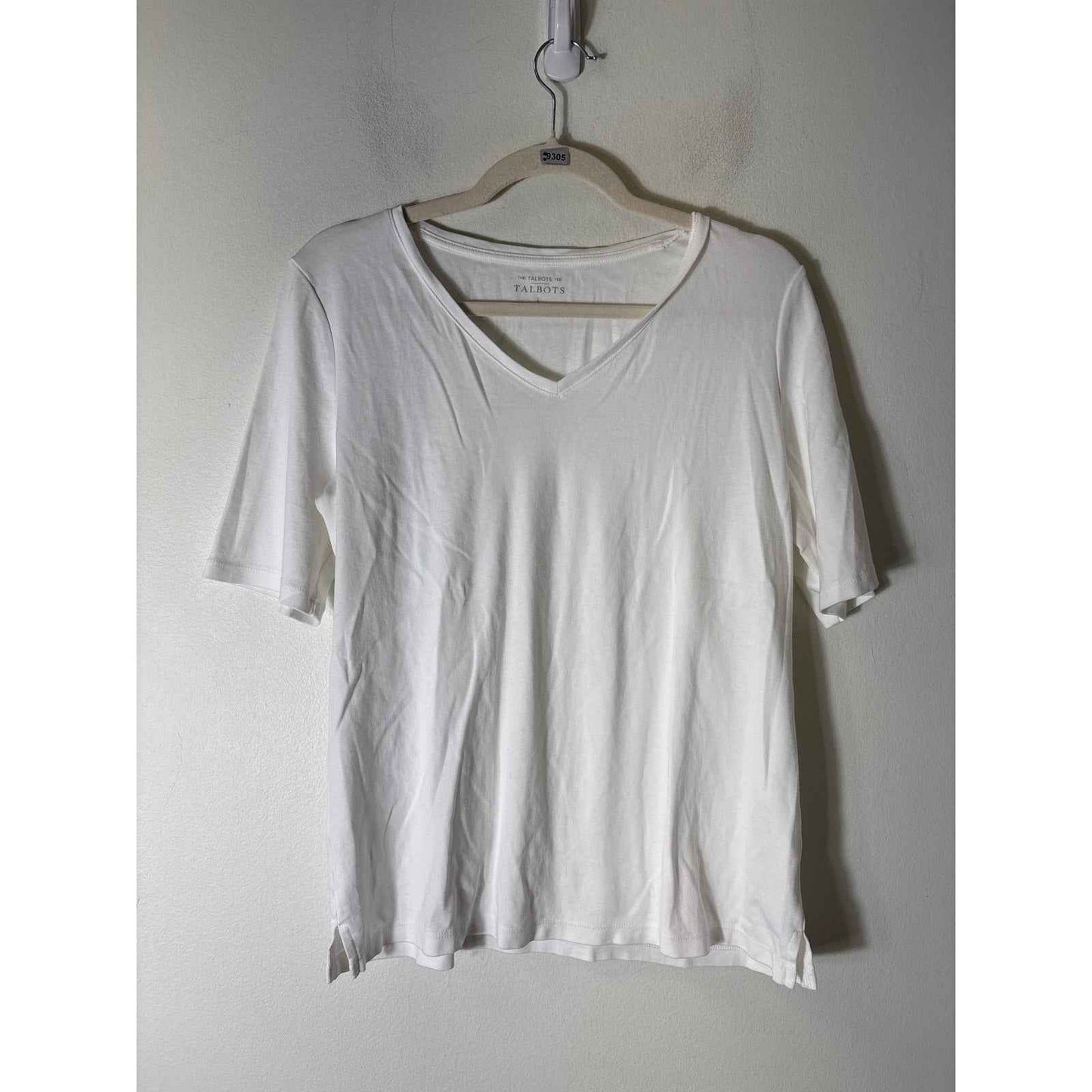 Talbots Half Sleeve V-Neck Cotton Tee Shirt Sz L