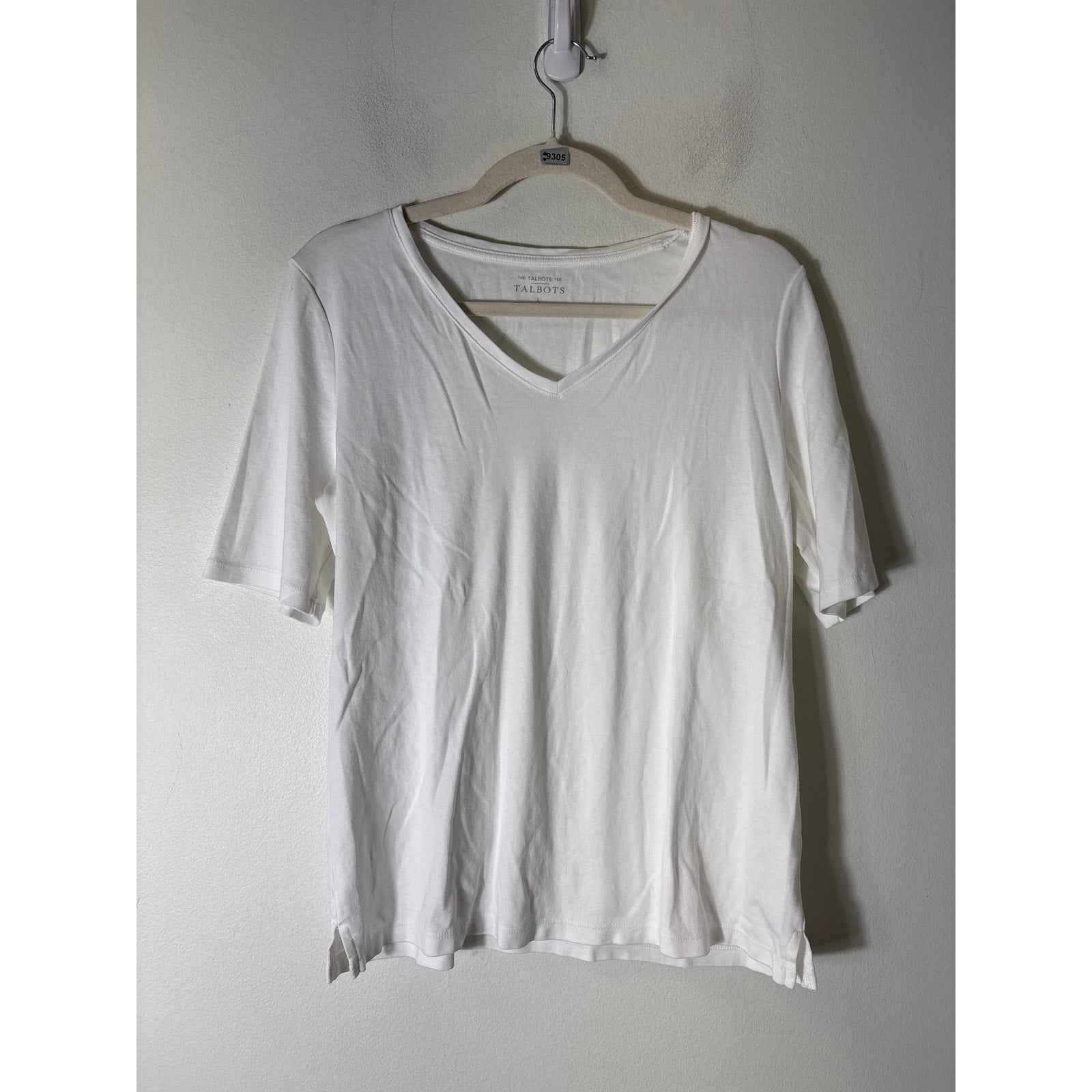 Talbots Half Sleeve V-Neck Cotton Tee Shirt Sz L