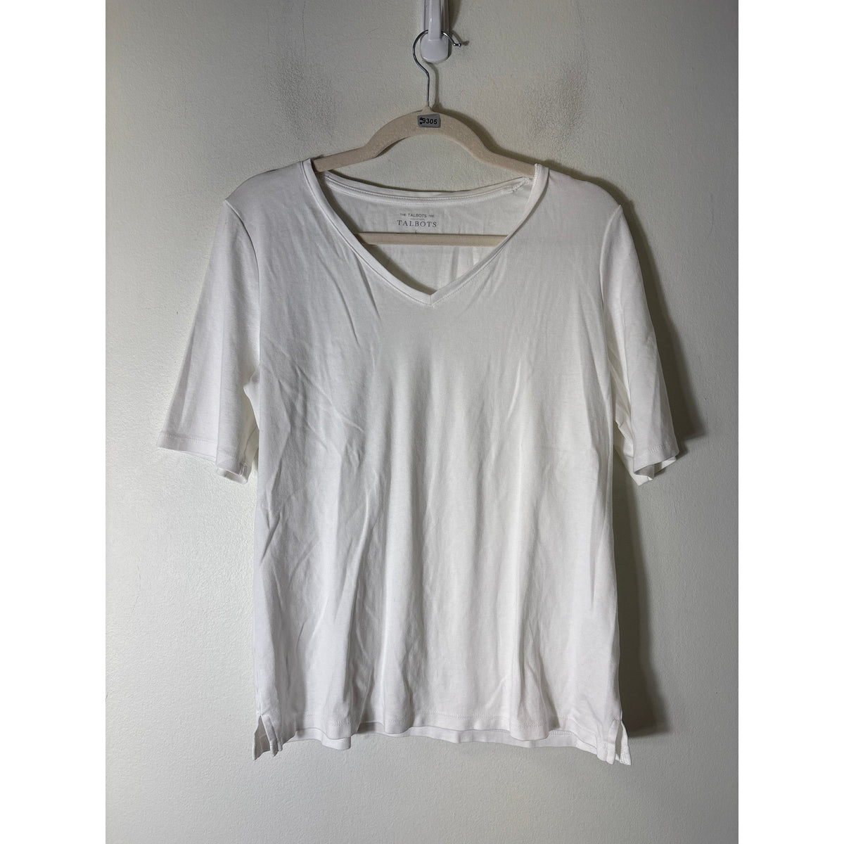 Talbots Half Sleeve V-Neck Cotton Tee Shirt Sz L