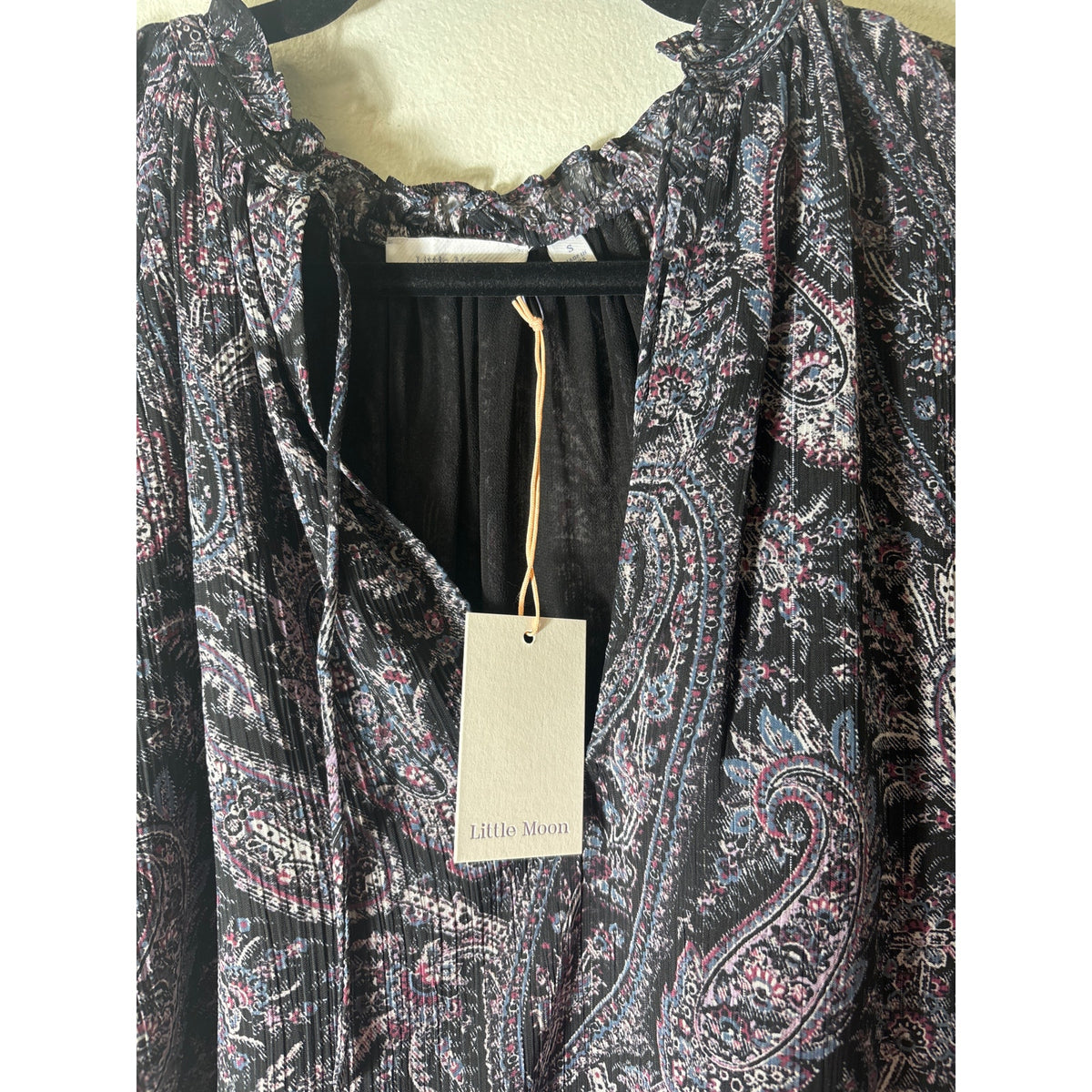 NWT Little Moon Dark Multicolor Paisley Long Sleeve Shirt Sz S