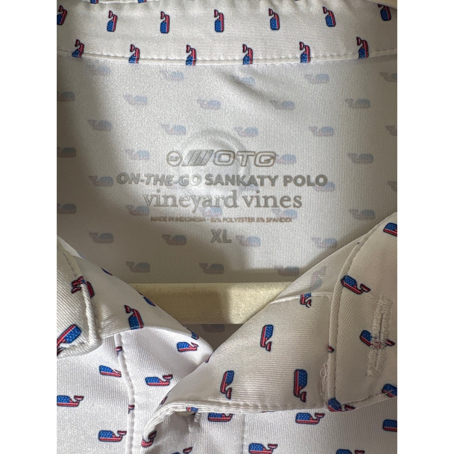 Mens Vineyard Vines White OTG Sankaty Polo Style Shirt Sz XL