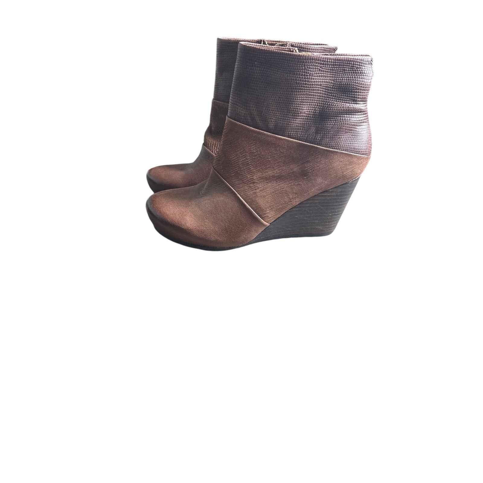 OTBT Brown Dharma Heeled Ankle Booties Sz 8